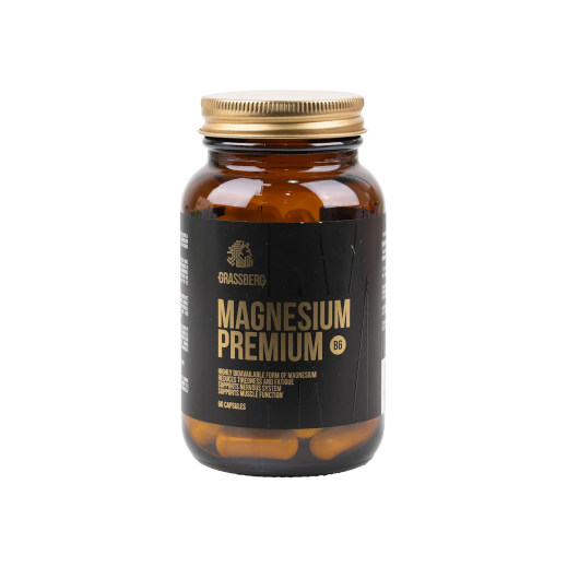 Grassberg Magnesium Premium B6 60 Capsules - delivered by The Pharmacy - within 2 Hours