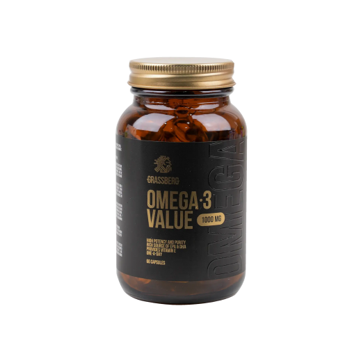 Grassberg Omega-3 Value 1000Mg 60 Capsules - delivered by The Pharmacy - within 2 Hours