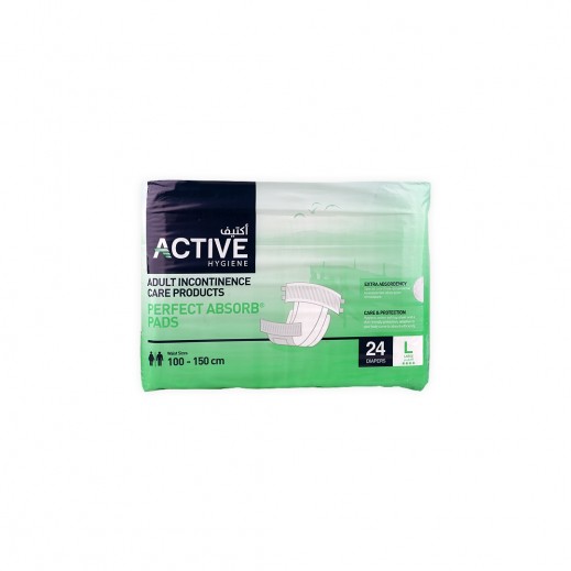 Active Hygiene Diapers 24 Pieces Large 100-150 cm - delivered by The Pharmacy - within 2 Hours