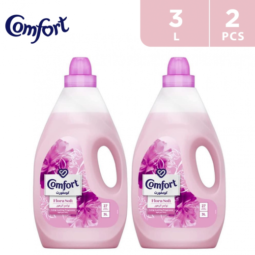 Comfort Flora Soft Pink Fabric Softener 2x3 L - delivered by Taw9eel Fast