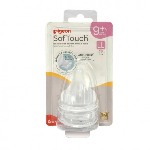 Pigeon Softouch Anti-Colic Nipple LL (9+ Months) - 2 Pieces