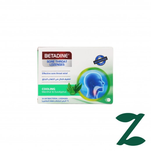 Betadine Menthol & Eucalyptus Throat-Cooling Lozenges (24 Lozenges) - delivered by Pharmazone Pharmacy - within 2 Hours