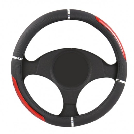 Steering Wheel Cover Black & Red توصيل