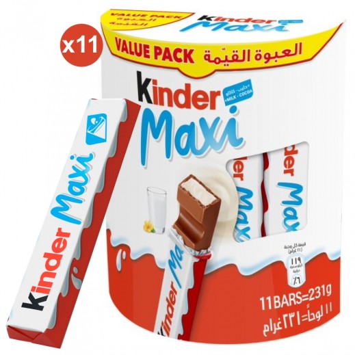 Kinder Maxi Chocolate Bar Multi Pack 11 Bars 231 g