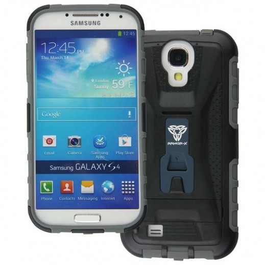 ARMOR-X CASE FOR Samsung Galaxy S4-Black - Grey