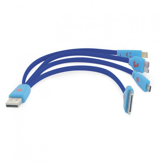 4 in1 Cable For All Smart Phones - Dark Blue