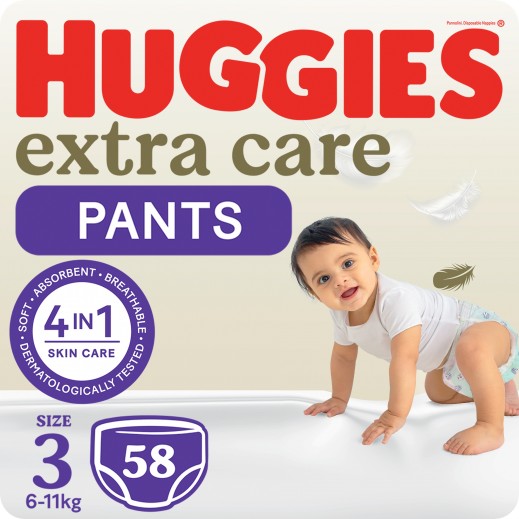 Huggies Extra Care Culottes Size 3 (6-11 kg) 58 Diaper Pants
