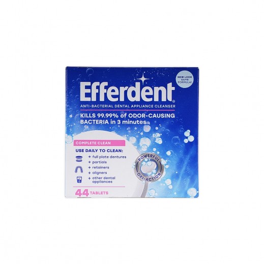 Efferdent Anti-Bacterial Complete Clean Denture Cleanser (44 Tablets) - delivered by The Pharmacy - within 2 Hours