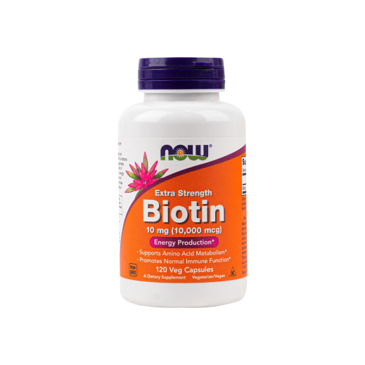 NOW Extra Strength Biotin 10 mg(10,000 mcg) 120 Veg Capsules - delivered by The Pharmacy - within 2 Hours