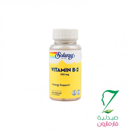 Solaray Vitamin B-2 100MG 100 Veg Capsules - delivered by Pharmazone Pharmacy - within 2 Hours