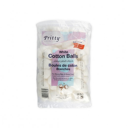 Pritty Cotton 100 Balls-White - delivered by The Pharmacy - within 2 Hours