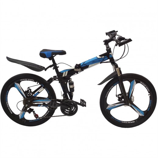 Blue & Black Unisex Kids Folding Bike 24 inch - 10+ Years - delivered by within 24 Hours 