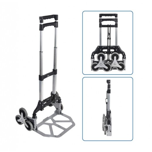 Foldable Aluminium Stair Climbing Luggage Carrier With 6 Wheels - delivered by Taw9eel Fast