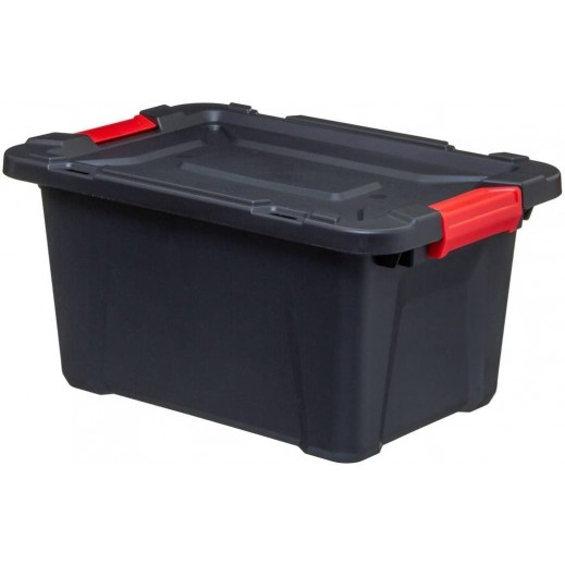 5five Simply Smart Plastic Storage Box Black - 30 L - delivered by Taw9eel within 1 working day 