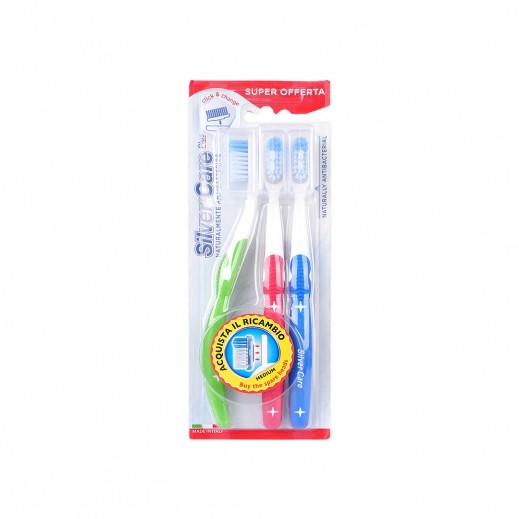 Silver Care Plus Tooth Brush 3 Pcs Medium - delivered by The Pharmacy - within 2 Hours