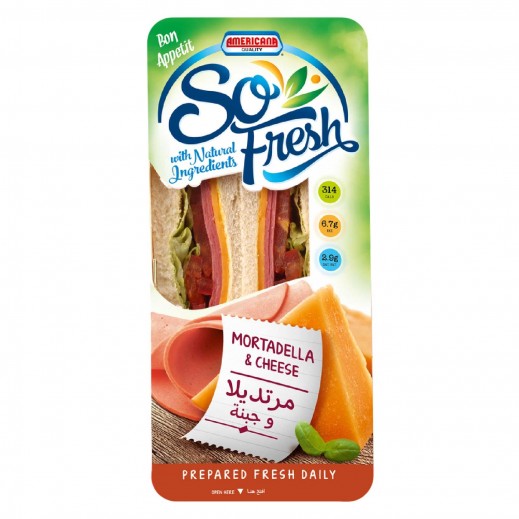 Americana So Fresh White Bread Mortadella & Cheese Sandwich 153g