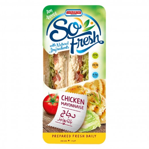 Americana So Fresh White Bread Chicken Mayonnaise Sandwich 166g - delivered by Taw9eel Fast