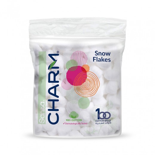 Sanita Charm 100% Cotton Balls - 100 Balls