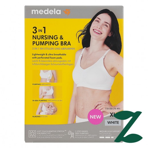 Medela 3in1 Nursing & Pumping Bra - White X-Large - delivered by Pharmazone Pharmacy - within 2 Hours