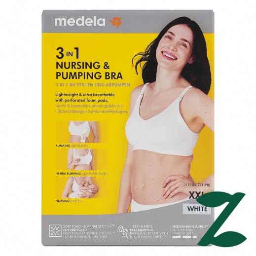 Medela 3in1 Nursing & Pumping Bra - White XX-Large - delivered by Pharmazone Pharmacy - within 2 Hours