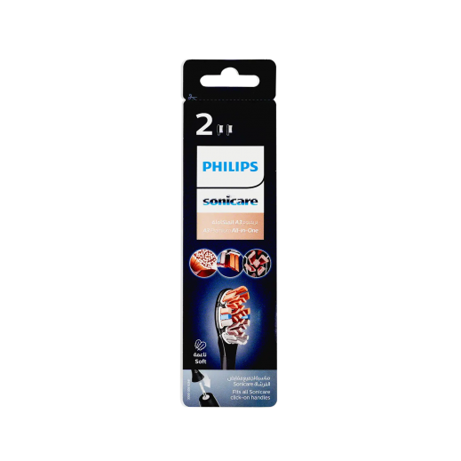 Philips Sonicare A3 Premium 2 Brush Heads Black - delivered by The Pharmacy - within 2 Hours