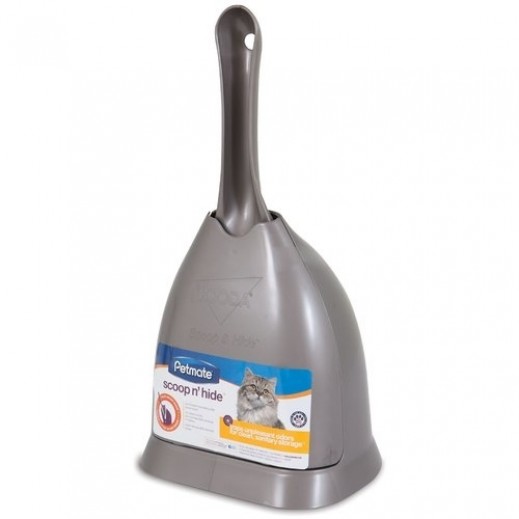 Petmate Scoop 'N Hide Cat Litter Scoop with Holder 6Pk - Gray - delivered by Taw9eel within 1 working day 