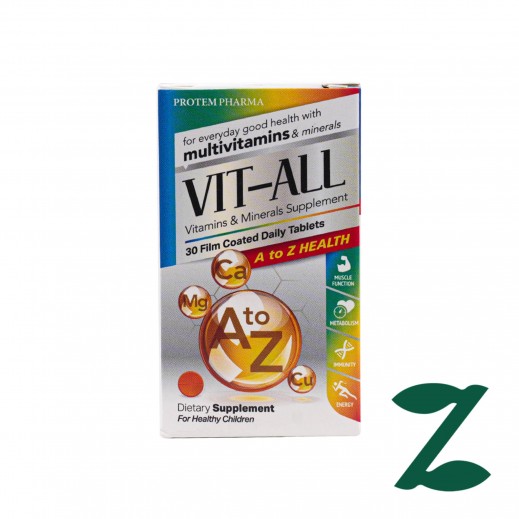 Protem Pharma Vit-All A To Z 30 Tablets - delivered by Pharmazone Pharmacy - within 2 Hours