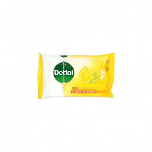 Dettol Fresh Antibacterial Skin Wipes 40 Wipes - delivered by Pharmazone Pharmacy - within 2 Hours
