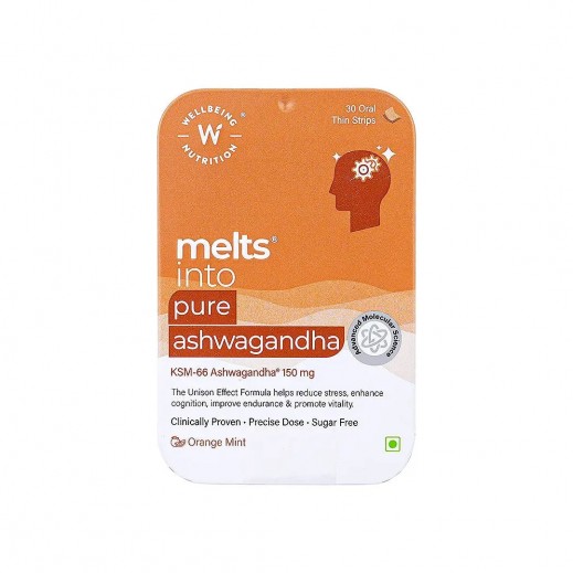 Wellbeing Melts Pure Ashwagandha 30 Strips - delivered by The Pharmacy - within 2 Hours