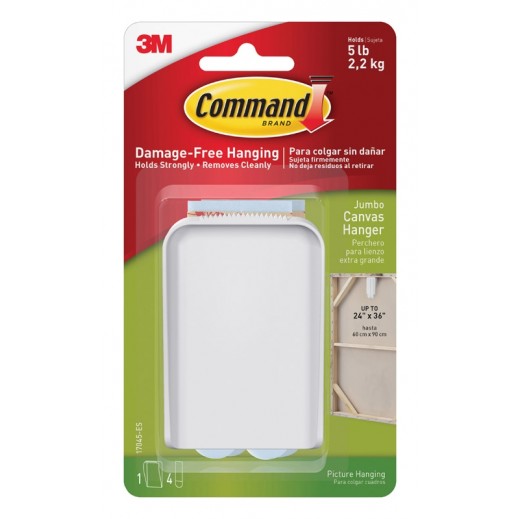3M Command Plastic Coated White Canvas Picture Hanger - delivered by Taw9eel within 1 working day 