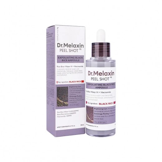Dr.Melaxin Peel Shot Exfoliating Black Rice Ampoule 80ml - delivered by The Pharmacy - within 2 Hours