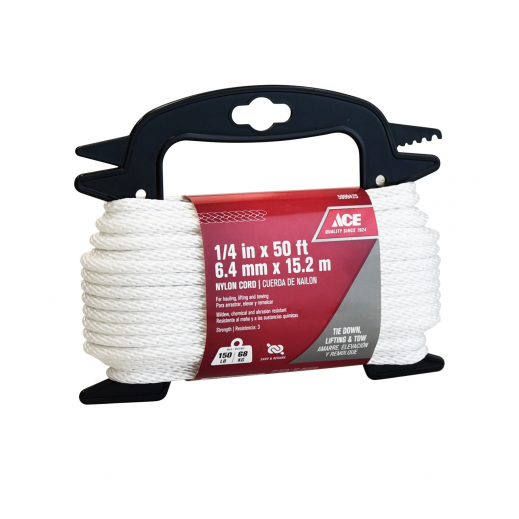 ACE White Smooth Braided Nylon Cord 15.2 m - delivered by Taw9eel within 1 working day 