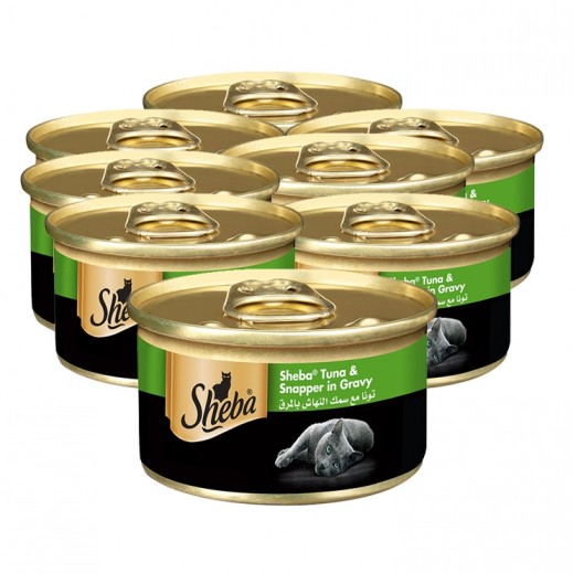 Sheba Tuna White Meat & Snapper Wet Cat Food 8x85 g - delivered by Taw9eel Fast
