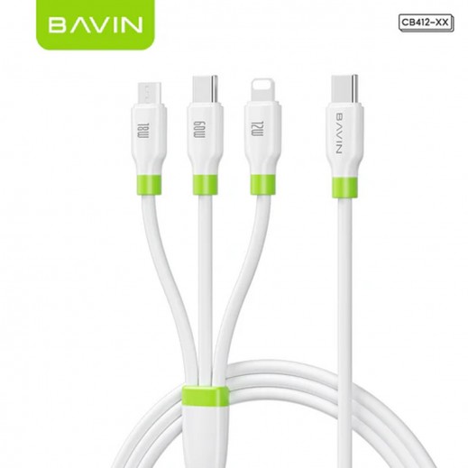3 in 1 Fast Charging Cable 1.2m By Bavin
