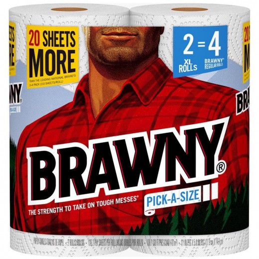 Brawny 2 Ply Paper Towels Roll - 120 Sheets × 2 Packs - delivered by Taw9eel within 1 working day 