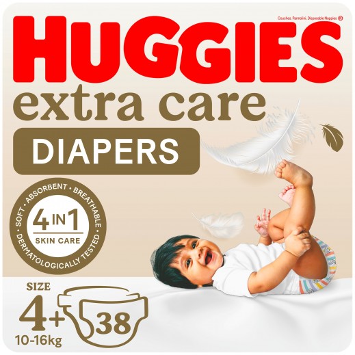 Huggies Extra Care Size 4+ (10 -16 kg) Value Pack 38 Diapers