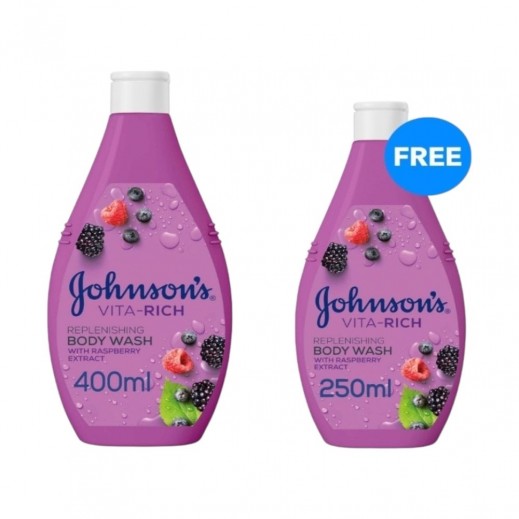 Johnson Vita Rich Berry-Replenishing Body Wash 400Ml + 250Ml Free