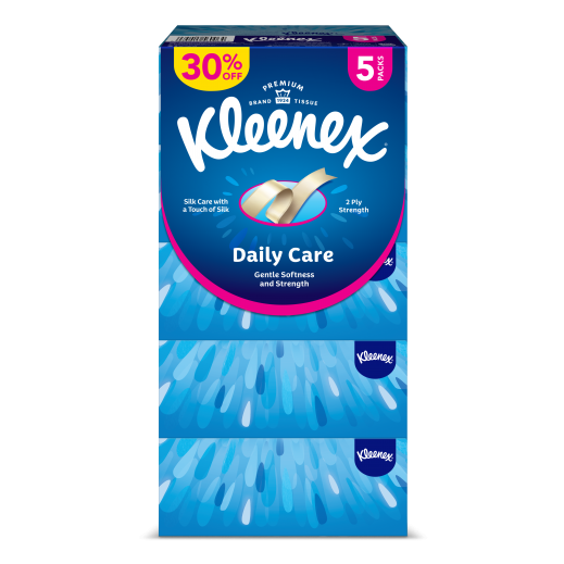 Kleenex Daily Care Facial Tissue 170 x 2 Ply (5 Boxes) - delivered by Taw9eel Fast