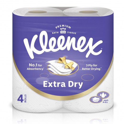 Kleenex Extra Dry Toilet Tissue Paper 3 Ply 4 x140 Sheets