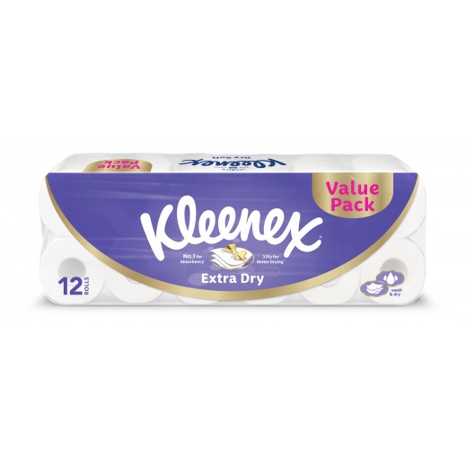 Kleenex Extra Dry Toilet Tissue Paper 3 Ply 12 x140 Sheets