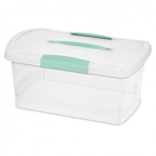 Sterilite Storage Box Blue And Clear - delivered by Taw9eel within 1 working day 