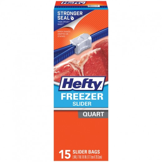 Hefty Freezer Slider Bag 17.7 × 20.3 cm - 15 Bags - delivered by Taw9eel within 1 working day 
