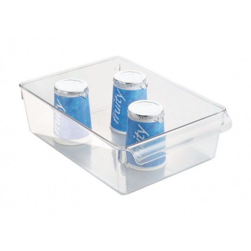 iDesign Storage Bin Stackable Clear - 3.5 × 8 × 11.5 Inches - delivered by Taw9eel within 1 working day 