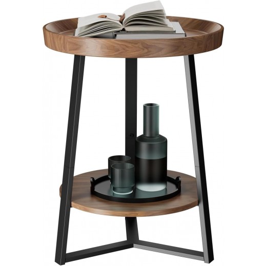 Modern Round Side Table 40 × 30 × 66cm - delivered by Taw9eel Within 24 Working Hours 