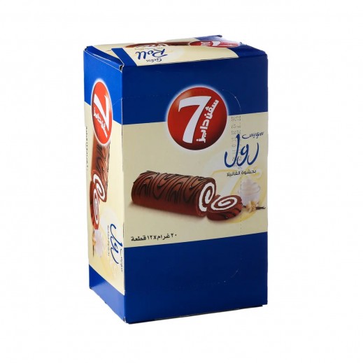 7Days Swiss Roll Vanilla Filling 12 x 20 g - delivered by Taw9eel Fast