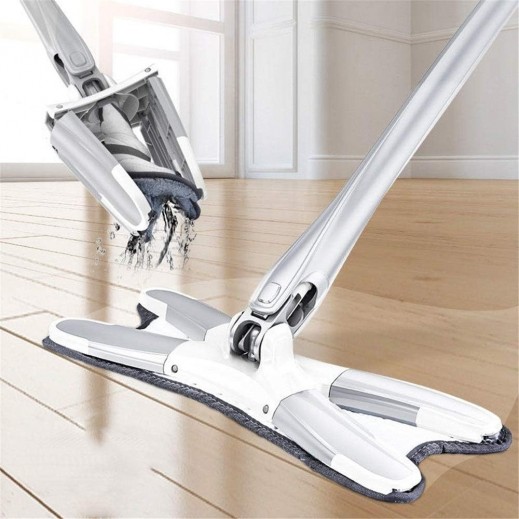 X-Type Flexible Flat Floor Mop - Sliver