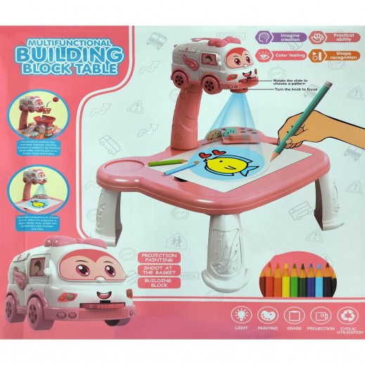 Building Blocks and Painting Table With Projection for kids - delivered by within 24 Hours 