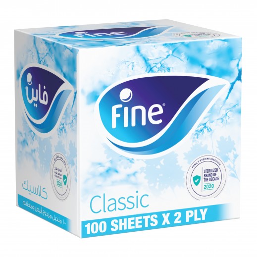 Fine Classic Cube Tissues 100 x 2 ply - delivered by Taw9eel Fast
