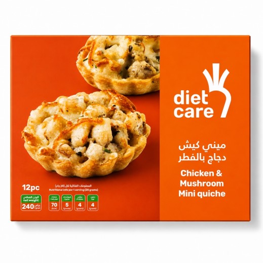 Diet Care Frozen Chicken & Mushroom Mini Quiche 240g
