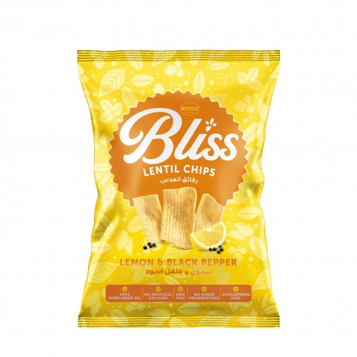 Kitco Bliss Lemon & Black Pepper Lentil Chips 34 g - delivered by Taw9eel Fast